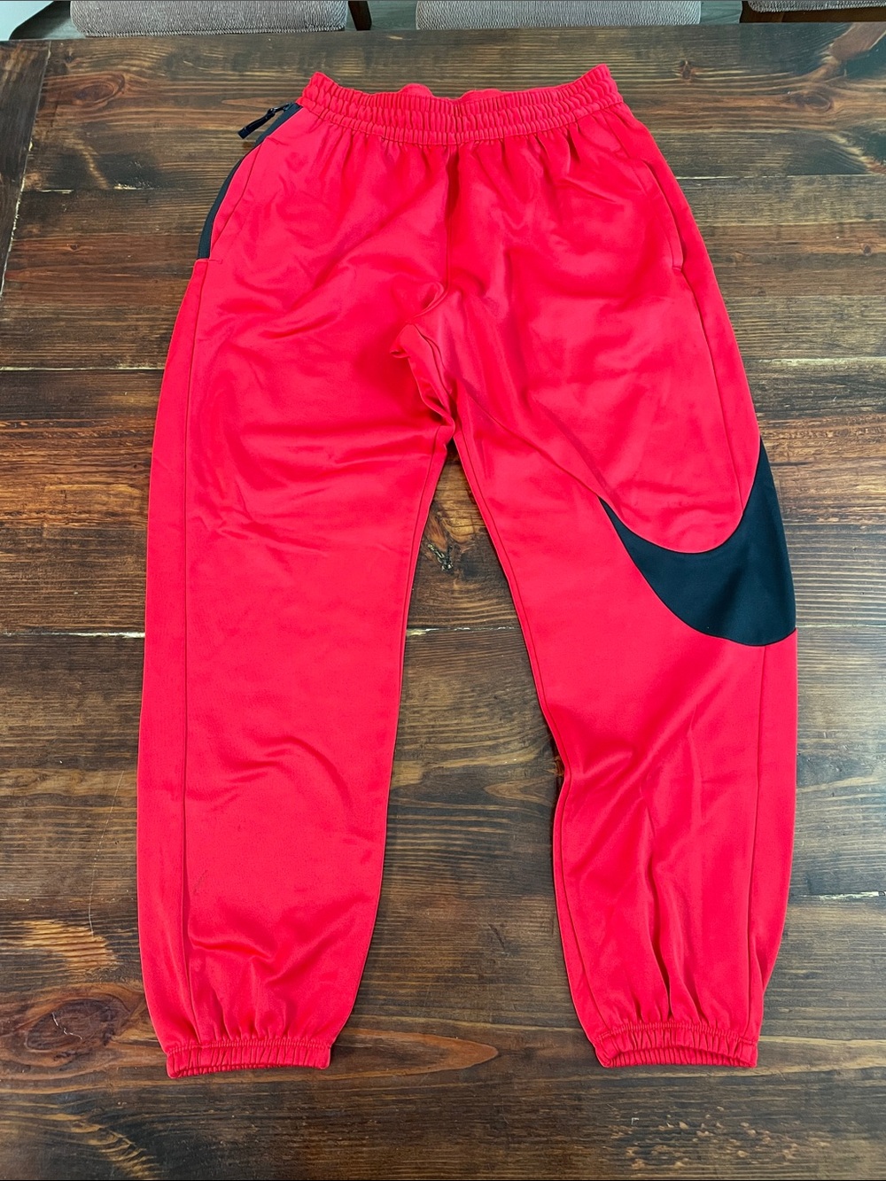 Nike Red Jogger Sweatpants with Black Swoosh